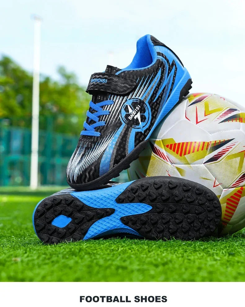 Kids Football Shoes Turf Soccer Cleats Non Slip Lightweight Training Sneakers Indoor Outdoor Futsal Boots Breathable Boys Girls