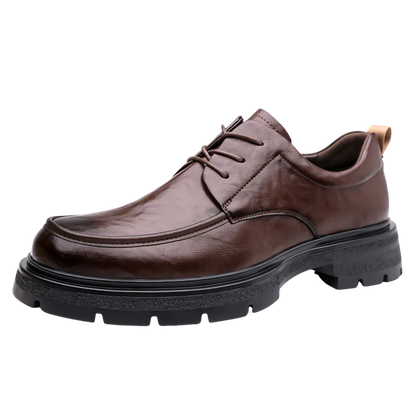 Men's Comfortable Genuine Leather British Thick-soled Business Leather Shoes for Spring 2025, New Lace-up Oxford Shoes