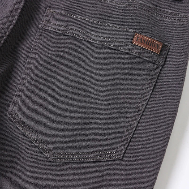 2026 new Cotton Elastic Men's Jeans Spring Fitted Straight Business Casual Trousers Soft Comfortable Fashion Korean Denim Pants