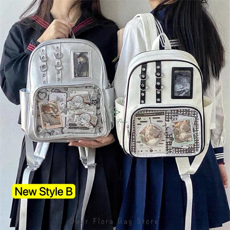 Cute Mini Backpack Women Kawaii Ita Bag Sweet Girl Transparent Rucksack DIY Personality Display Knapsack Lolita Shoulder Bag