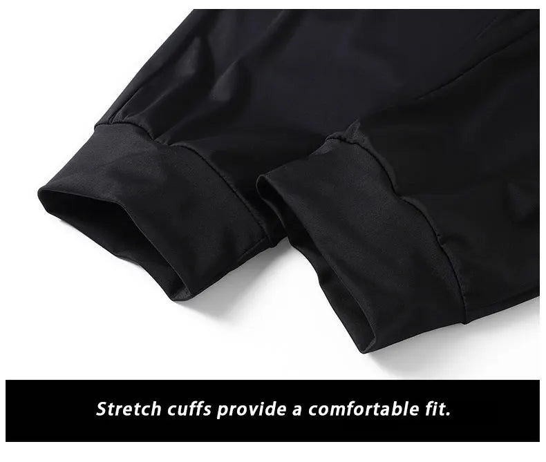 Breathable Elastic Men Running Sport Pants Ice Silk Jogging Thin Sweatpants Casual Outdoor Training Gym Fitness Trousers 8XL