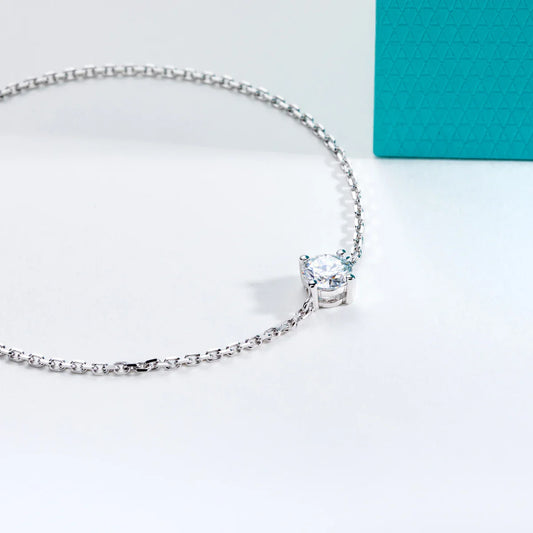 1ct Moissanite Bracelet 925 Sterling Silver Lab Created Diamond 12.5x12.5cm Adjustable Bracelets for Woman Jewelry Gift