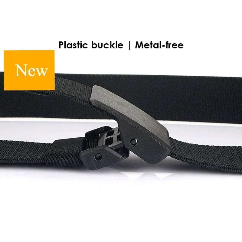 New Metalless Elastic Belt for Men and Women Premium Plastic Buckle Stretch Casual Belt 120cm Jeans Girdle Male