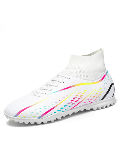 Wear Resistant TF Turf Soccer Boots PU Elastic Fabric Upper Rubber Stable Grip Sole Youth Boys Girls Football Shoes
