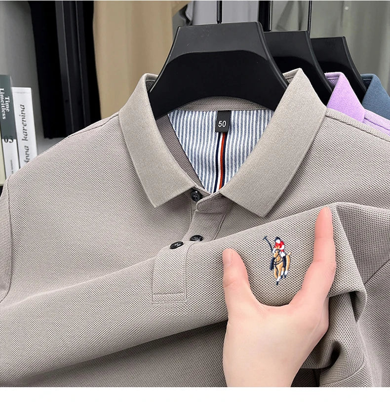 High end brand 100% cotton short sleeve polo shirt luxury pony embroidery men's summer comfort fashion designer new Paul T-shirt