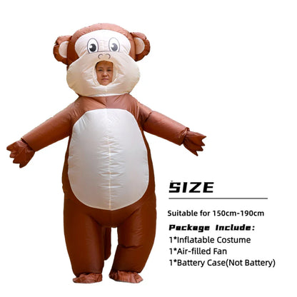 Adult Inflatable Monkey Cosplay Costume Anime mach Set Mascot Halloween Christmas Party Stage Performance