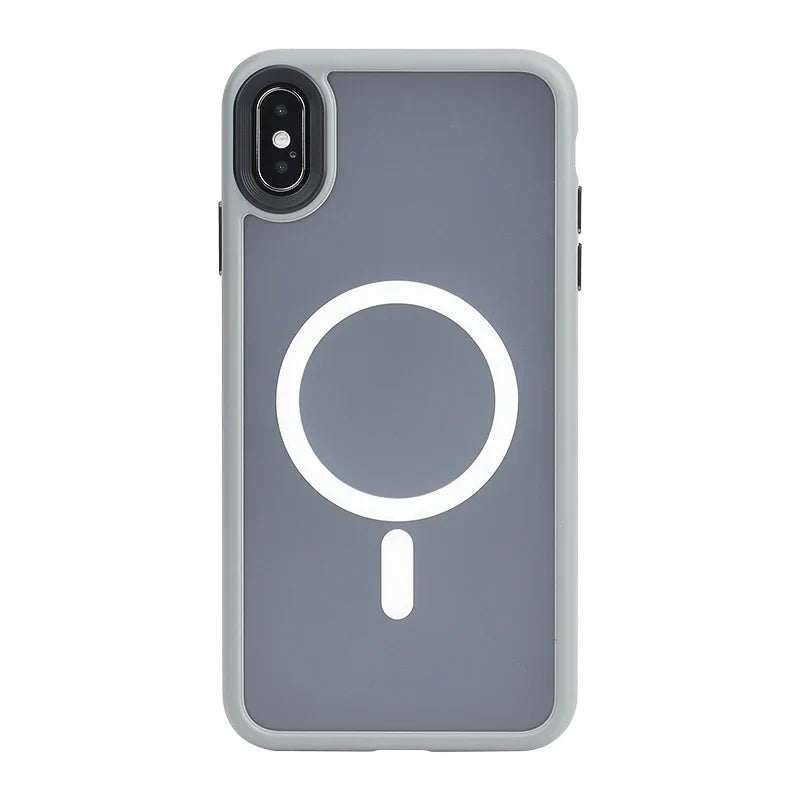 Translucent Armor Shockproof Case For iPhone X XS XR XSMAX For Magsafe Wireless Charge Cover