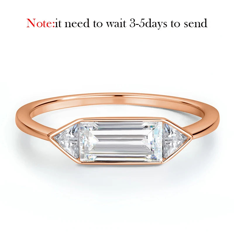 18k Plated 1.2CTTW All Moissanite Rings for Wormen Men 3 Gems Girls Couple Rings Lab Diamond Solid Silver S925 Jewelry