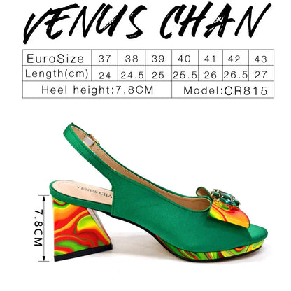 Fashion Purple Color Painted Rhinestones Elegant Peep Toe Sandals Shoes and Bag Set Italian Heels for Womens