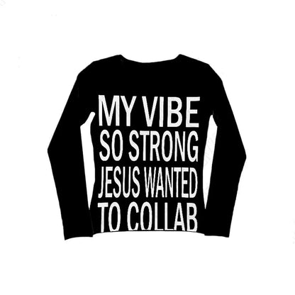 Women's Vintage Harajuku Gothic Hip Hop Emo Girl Casual Long Sleeve Tee Sexy Slim Chic Print Crop Top Grunge Punk Y2K Streetwear