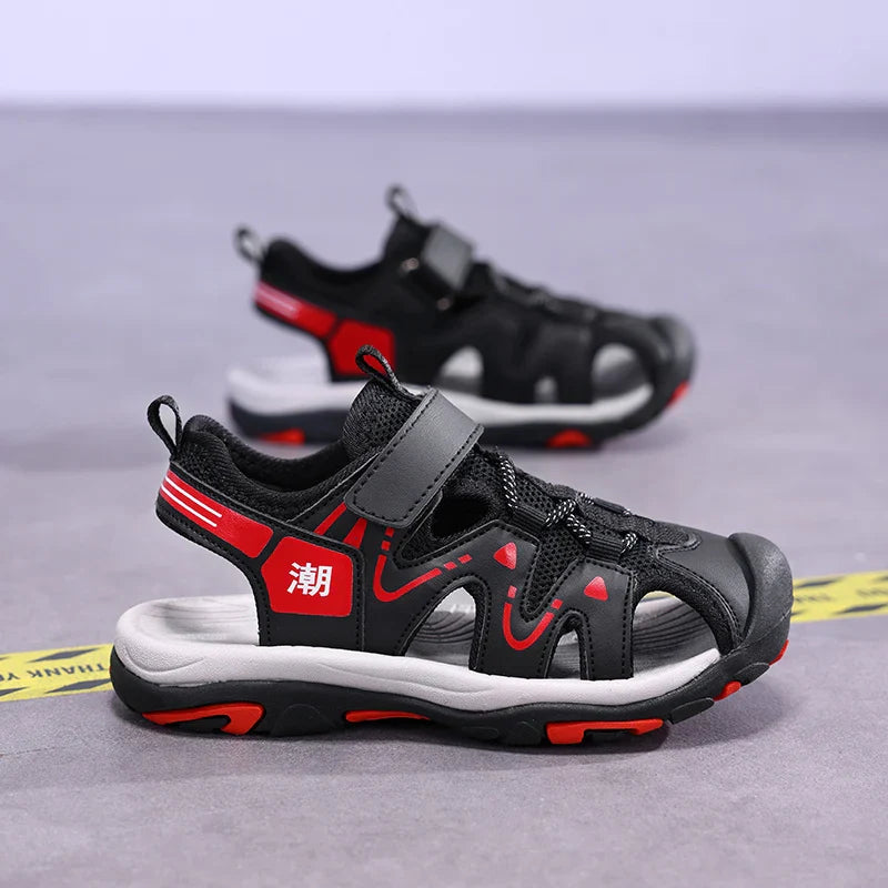 2026 New Summer Kids Beach Sandals Closed Toe Anti Bump Children's Walking Flat Shoe Outdoor Breathable Boy's Soft Sole Sandals