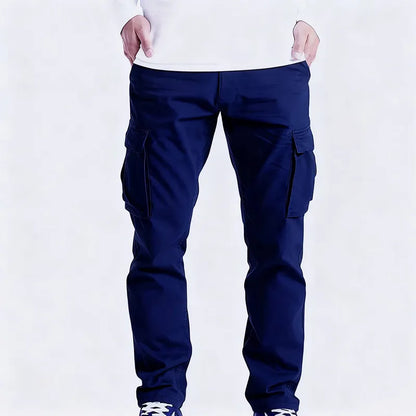 Men's casual drawstring pants with flip pockets - comfortable and stylish multi pocket design suitable for hiking and street wea