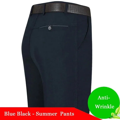 Mens Summer Thin Casual Suit Pants Autumn Thick Classic Business Fashion Formal Stretch Trousers Male Brand Clothes GOZBKF
