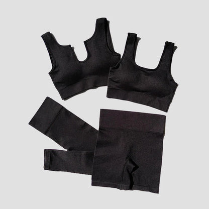2/4/6PCS Seamless Women Yoga Set Workout Sportswear Fitness Bra Sport Pants Gym Clothing High Waist Leggings Shorts Sports Suits