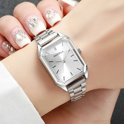 Fashion Rectangle Women Watches Simple Analog Quartz Wristwatch for Girls Clock Gift Reloj Mujer（Without Box）
