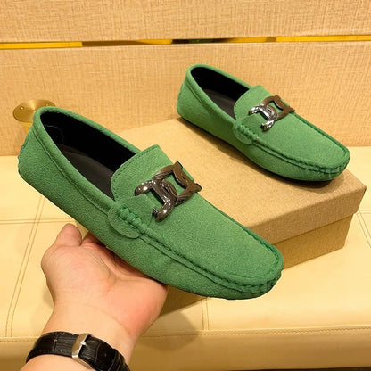 Loafers Men Big Size 48 Soft Driving Moccasins High Quality Flats Suede Leather Shoes Men Slip-on Luxury Loafers for Men