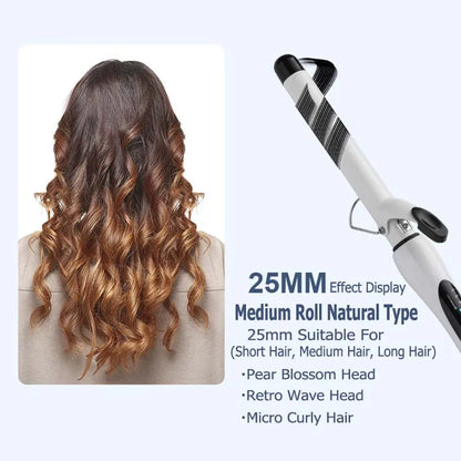 Professional Big Wavy Hair Curler Quick Heating Up Electric Nano Ceramic Curler 25Mm Curler Professional Curler Styling Tool