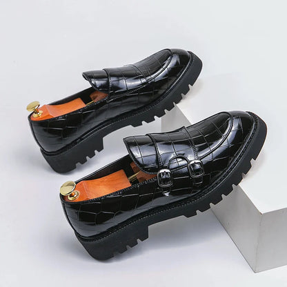 Classic Men's Dress Shoes Slip On Leather Loafers Men Platform Social Shoes For Men Fashion Casual Business Formal Shoes Male