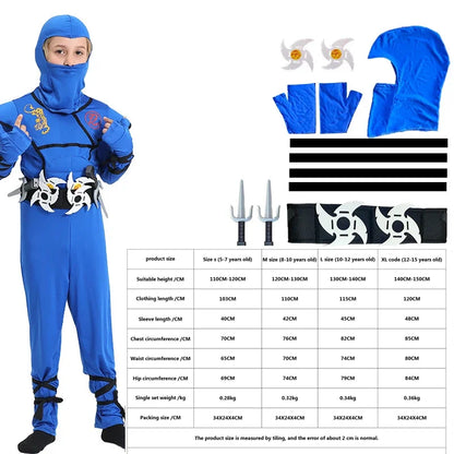 Disfraz de Ninja para Halloween, Disfraz de Samurai Japonés, Mono de Ninja con Accesorios de Espuma