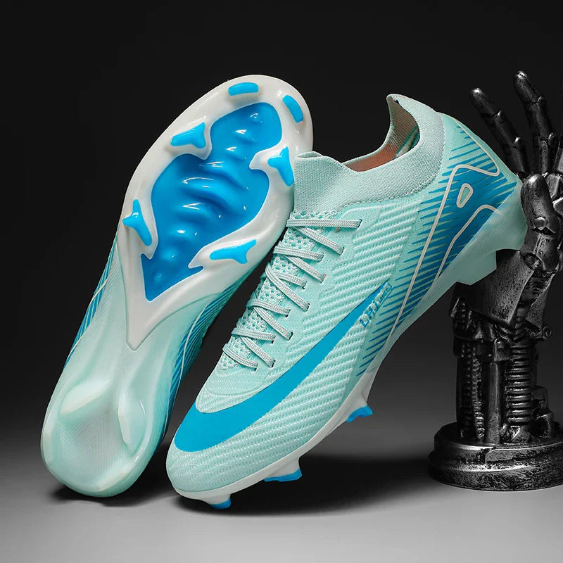 High Top Men Soccer Cleats Professional Football Shoes AG/TF Studs Anti Slip Training Sneaker Comfortable Breathable Adult Match