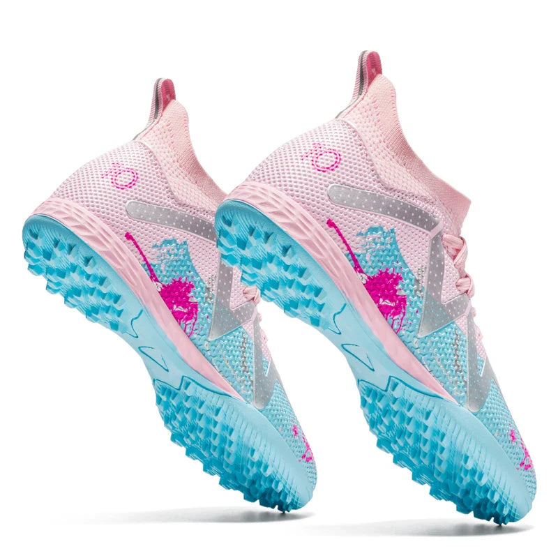 Kid Friendly TF Turf Soccer Boots Soft PU Fabric Rubber Non-slip Sole Abrasion Resistant For Campus Sports Activities