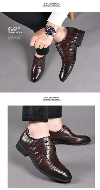 Spring Business Dress Men Leather Shoes Men British Top Sheepskin Shoes