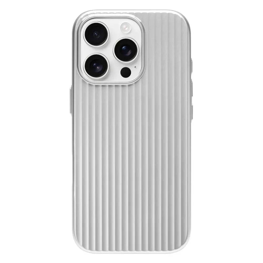Stripes Metallic Paint Armor Case For iPhone 17 Air 16 15 14 13 Pro Max Shockproof Camera Protective Slim Matte PC Funda