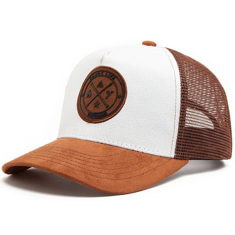 Spring Summer Suede 5 Panel Mesh Baseball Cap Big Head Unisex Trucker Hat Men And Women Sport Snapback Caps Leisure Gorros