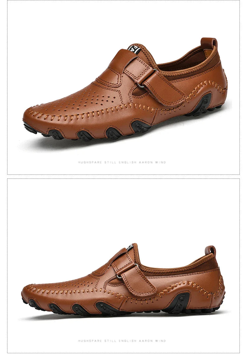Fashion Loafer Shoes Men Genuine Leather Soft Comfy Slip-on Moccasins Handmade Man Casual Shoes Drive Walk Luxury Leisure