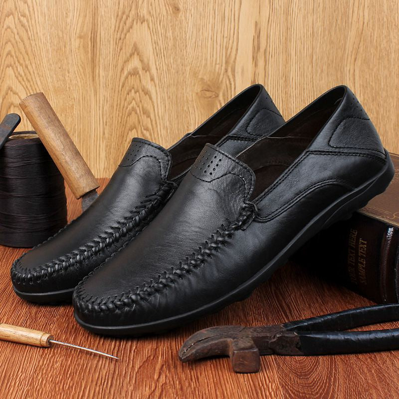 Genuine Leather Men Casual Shoes Luxury Brand Formal Men Loafers Moccasins Italian Breathable Slip on Male Boat Shoes Size 37-47