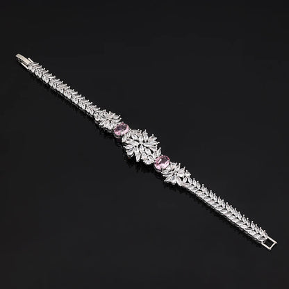 2025 Novo Conjunto de Joias Femininas para Festa de 4 Peças com Zircônia para Noiva, Conjunto de Colar de Casamento de Cristal de Luxo Dubai Nigéria CZ