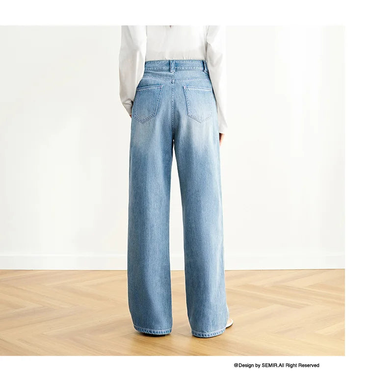 Semir Jeans Women Cool Feeling Wide Leg 2025 New Summer Leg-Lengthening Floor-Length Pants Trendy for Fashionable Style