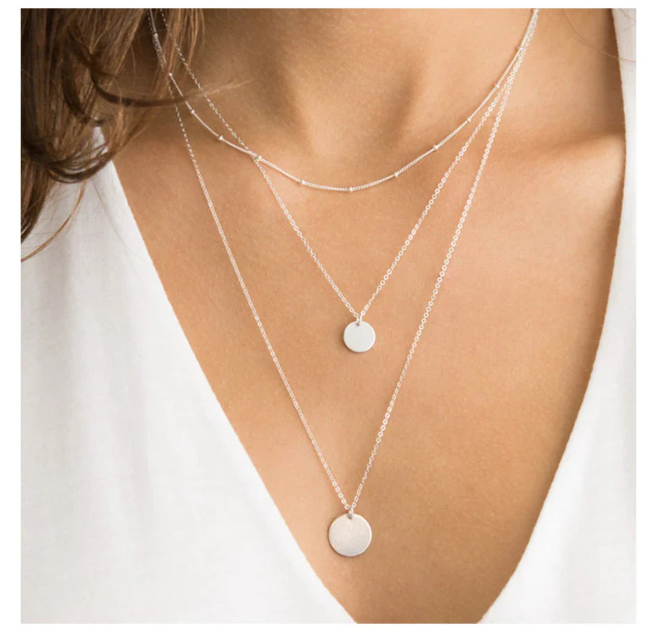 Gold Color Stainless Steel  Chain Choker Necklace Women Chain Necklace Sets for Women gift
