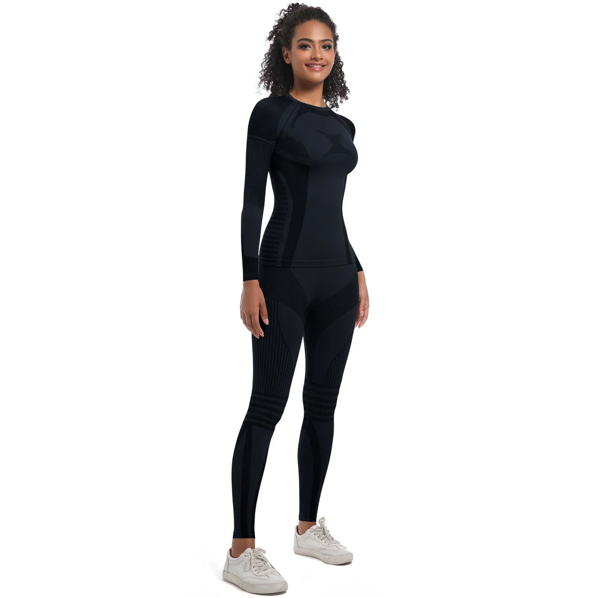 Women Skiwear Set Yoga Set Skiing Underwear Fitness Workout Thermal Gym Ski Snowboarding Running Yoga Exercise Suit Long Johns
