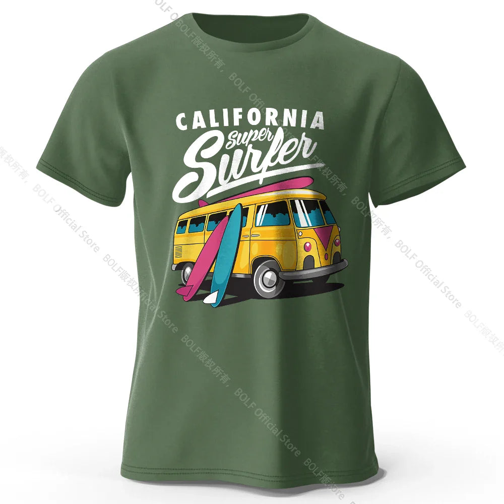 Surfer Sunrise Silhouette Printed Unisex Men Women T-Shirt Tees Tops 100% Cotton Ocean Wave Graphic Morning Ritual