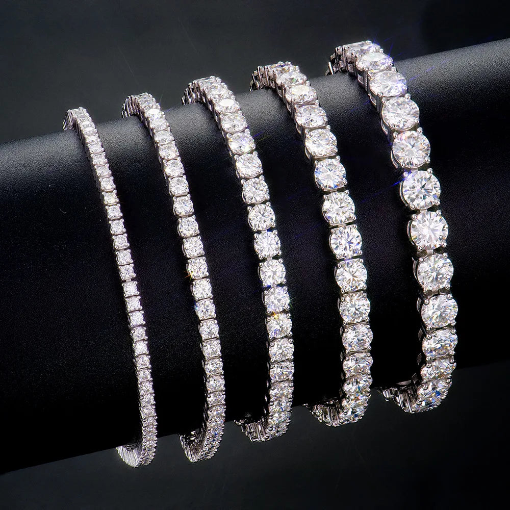 2-5mm Man Moissanite Tennis Bracelet S925 Sterling Silver for Women Full Lab Diamond sparkling Wedding Party Jewelry