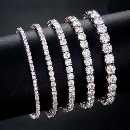 2-5mm Man Moissanite Tennis Bracelet S925 Sterling Silver for Women Full Lab Diamond sparkling Wedding Party Jewelry