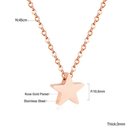 Heart Star Moon Pendant Necklaces Tiny Charms Stainless Steel Choker Women/Girls Y2K Sweater Boho Jewelry Collares