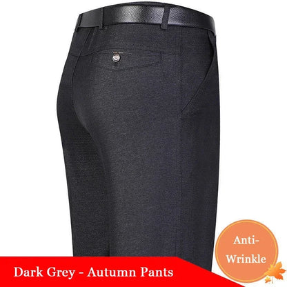 Men's Summer Dress Pants Grey Formal Classic Business Suit Pants Casual Dress Suit Office Work Slim Fit Male Trousers GOZBKF