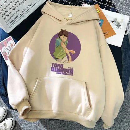 90s Japanese Anime Haikyuu Hoodies Women Funny Karasuno Fly High Graphic Streetwear  Fashion Male Sweatshirts Unisex Harajuku