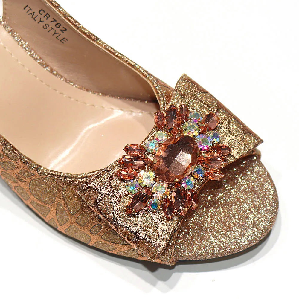 African Fashion Italian Shoes And Bag Sets For Evening Party With Stones Colorful Italian Handbags Match