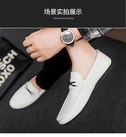 Mocassins Minimalistas Masculinos Sapatos Casuais de Couro Confortáveis Para Homens Sapatos de Condução Antiderrapantes Sapatos de Escritório Slip-on Tamanho Grande 46