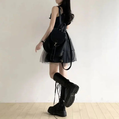 Y2k Black Mesh Women's Ball Gown Dresses 2025 New Sleeveless Strapless V-neck Party Sexy Mini Dress for Womens