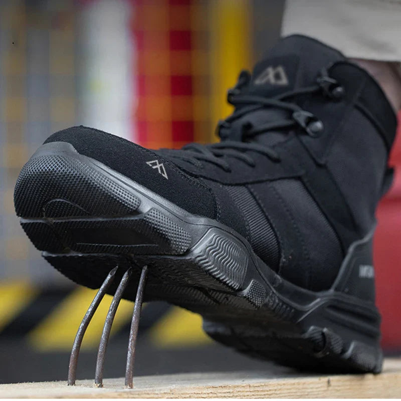 Protective Safety Shoes Men Indestructible Steel Toe Work Shoes Anti-smash Anti-puncture Safety Work Boots Breathable High top