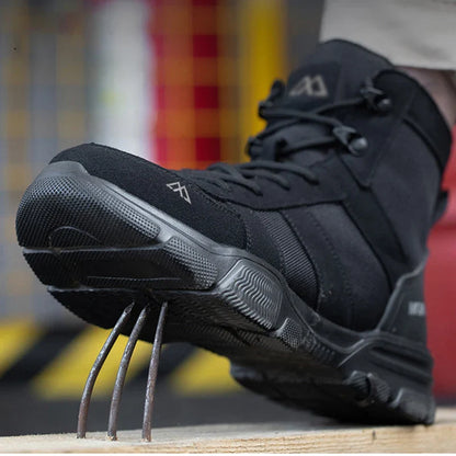 Protective Safety Shoes Men Indestructible Steel Toe Work Shoes Anti-smash Anti-puncture Safety Work Boots Breathable High top