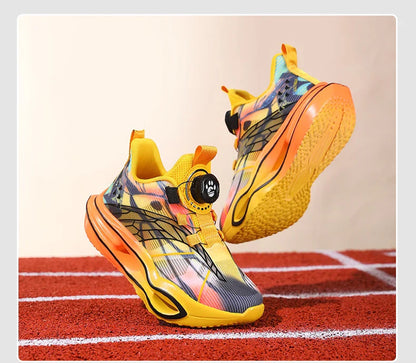 Children‘s Basketball Shoes Cushioned Sneakers Non-slip Breathable Running Shoes Lace-up Boys Girls Athletic Shoes Tennis Shoes