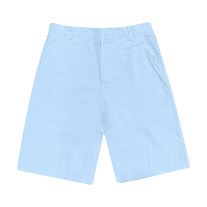 2025 Summer Cotton Linen Shorts for Men Solid Casual Button Pocket Beach Shorts Men's Comfortable Simple Vacation Leiture Pants