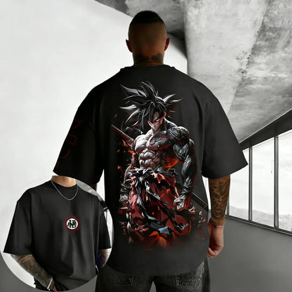 Anime Oversized Cotton T-shirt Summer Printed Unisex Street Hip Hop Loose Casual Short Sleeve Top
