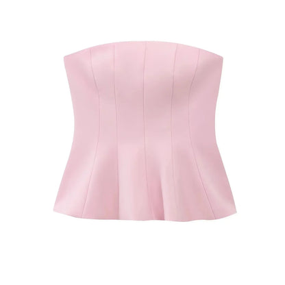 Sexy Butter Yellow Cami Ruffles Tube Top Women Fashion 2025 Summer Strapless Y2K Girl Streetwear Tops Holiday Party Tops
