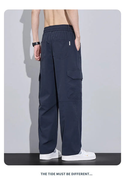 Brand Clothing Spring Summer Men's Cargo Pants Loose Straight Parachute Pants Sport Casual Long Trousers Male
